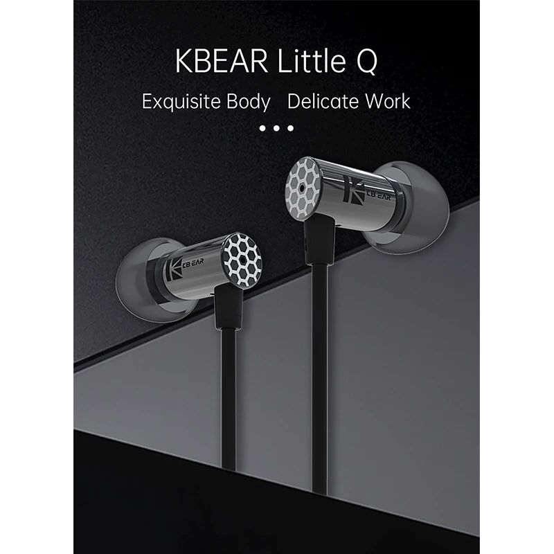 

KBEAR Little Q 6mm Hifi Composite Diaphragm Wired Best In Ear Earphone Earbuds Noise Isolation Headphone KAI IEMs with Mic