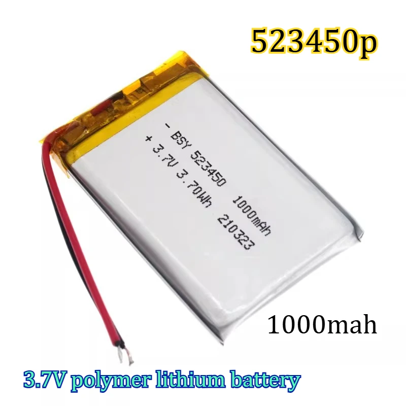 503450P 1000mAh 3.7v Polymer Lithium Long Endurance with Wire Protection Board Compatible with Long-lasting Battery Pack