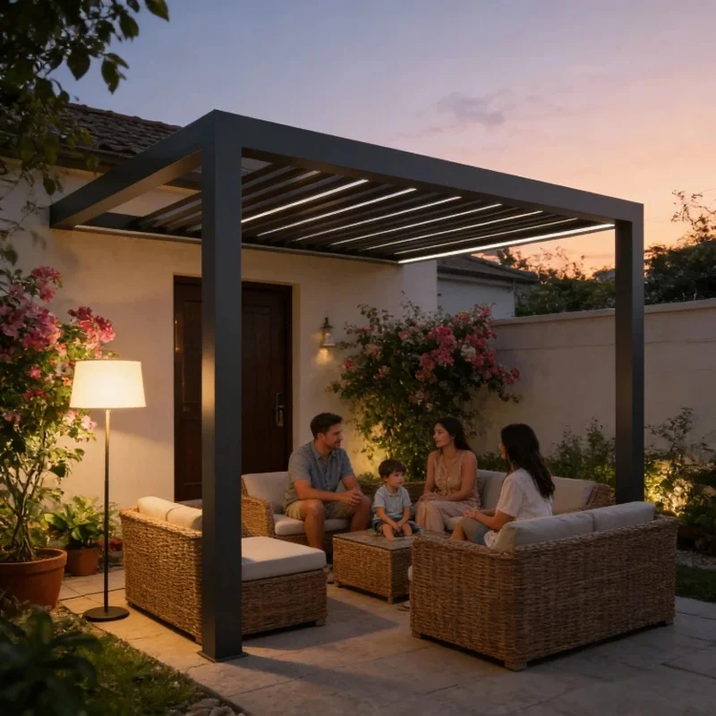 Hot Sale Panel Motorized Aluminium Factory Backyard Aluminum Pergola