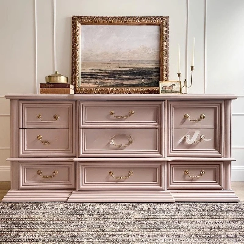 HHSolid الخشب تسعة الصدر خزانة بسيطة غرفة المعيشة خزانة جانبية مدخل خزانة التخزين