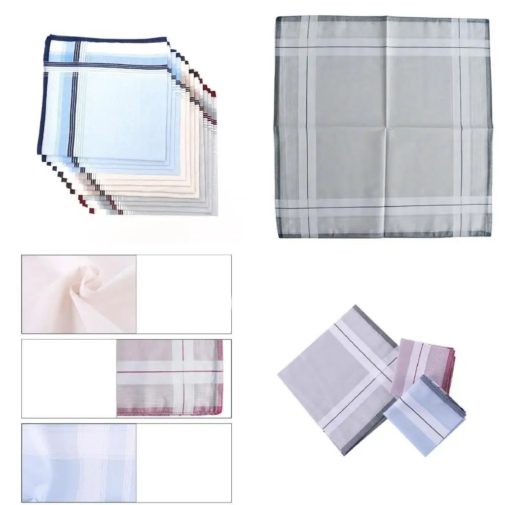 39BB 12PCS Leicht bunte Taschentuchstrip -Muster Hankie Waschbares Brusttuch Taschen Taschentuch für Erwachsene Hochzeit