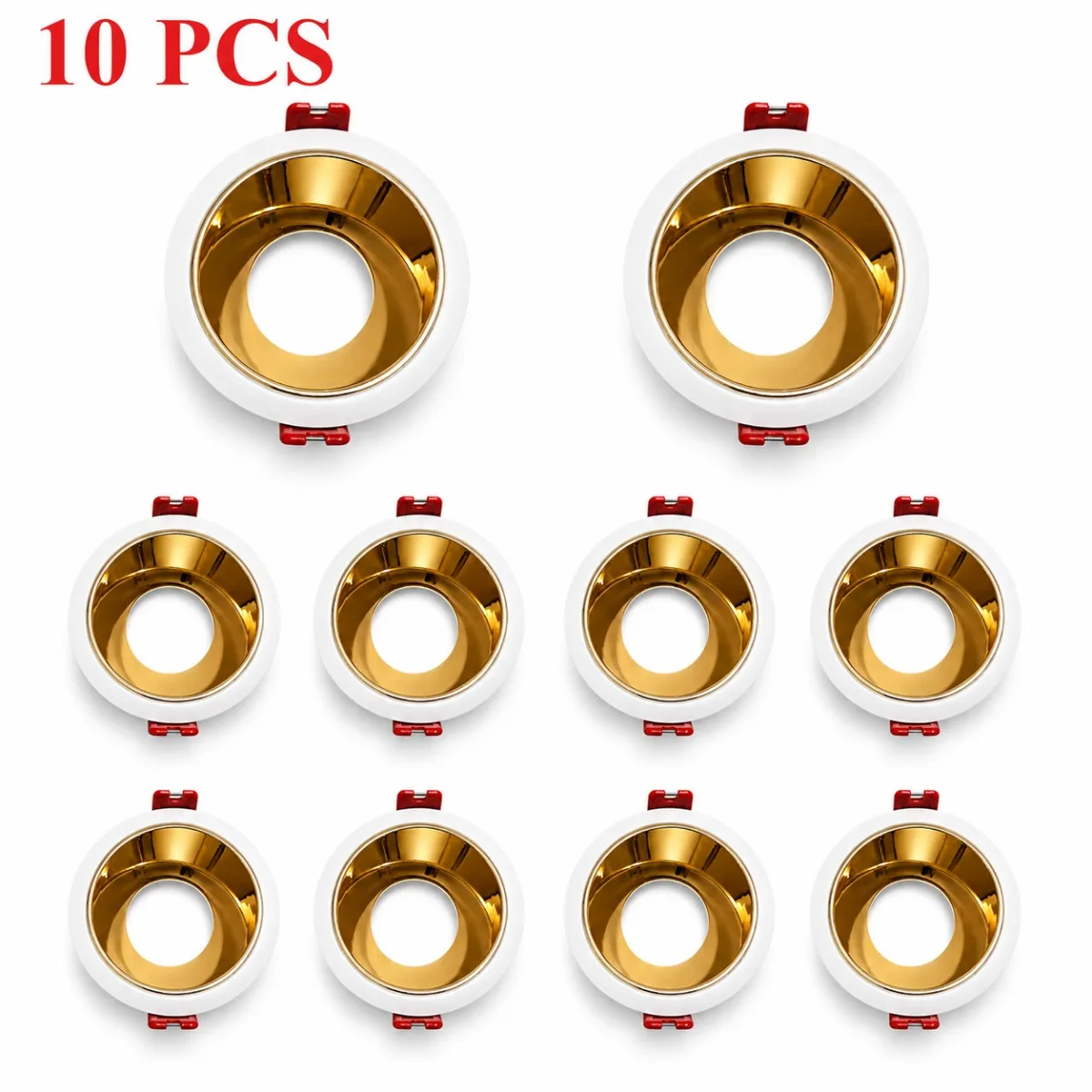 JOYINLED 1/10PCS LED Recessed Downlight Frame Aluminum Alloy Trim Ring Gold Ceiling Light Housing MR16 GU10 Spotlight Fixture