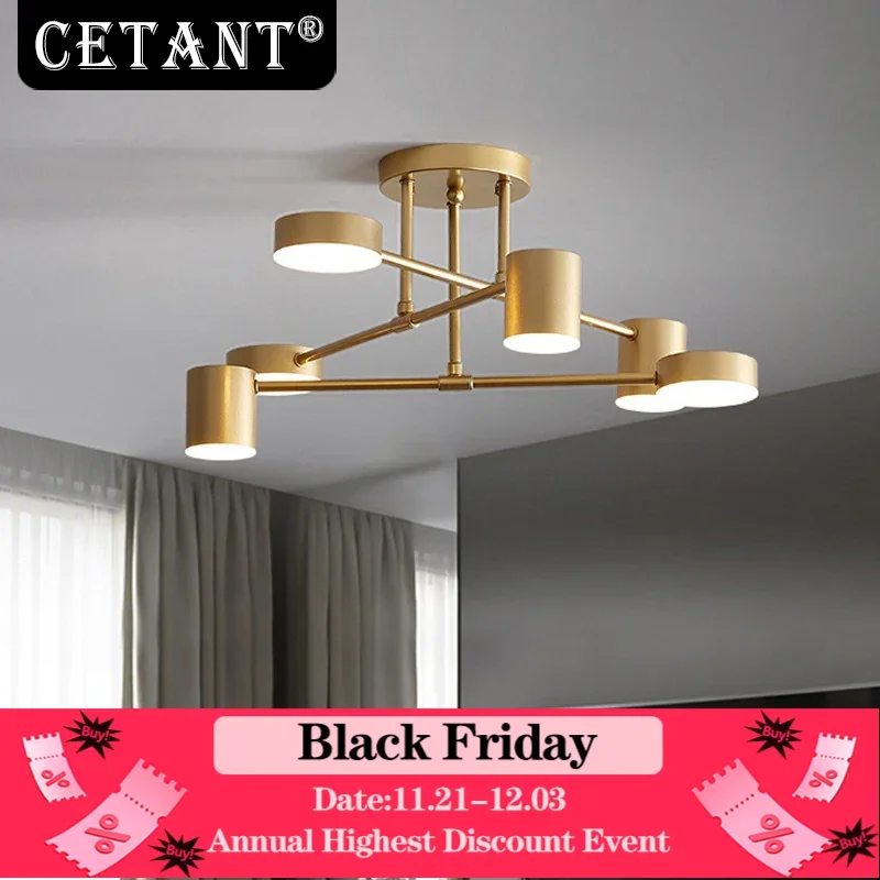 Dropshipping LED Chandelier Modern Semi Black White Gold Lustre Ceiling Light For Dining Living Rooms Bedroom Indoor Decor Lamps