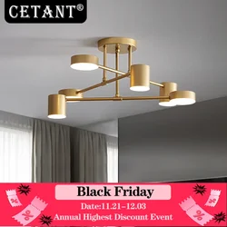 Plafonnier LED Semi-Noir, Blanc et Or au Design Moderne, Luminaire Décoratif de Plafond, Idéal pour un Salon, une Salle à Manger ou une Chambre à Coucher, Livraison Directe