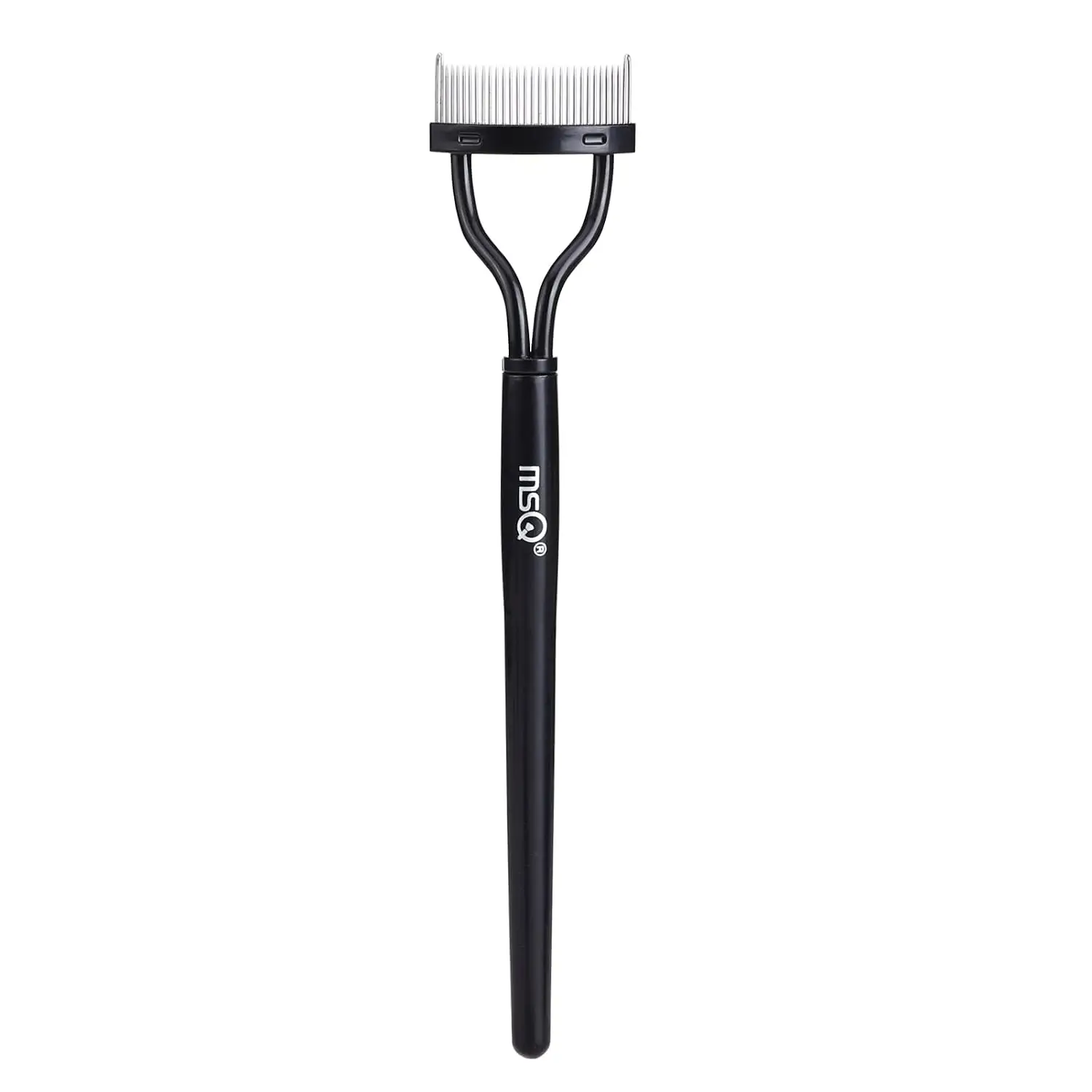 

Eyelash Comb MSQ Eyelash Separator Tool Arc Designed Lash Brush Separator With Cover Lash Comb for Eye Makeup Brush Mascara Clump Remover Black (Includes a Mascara Wand)