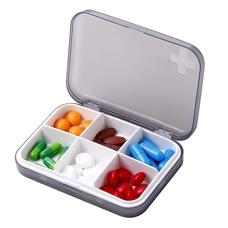 Portable 10-Grid Pill Box Waterproof Travel Pill Organizer with Lock Buckle Moisture-Proof Storage Case for Home Office Pharmacy