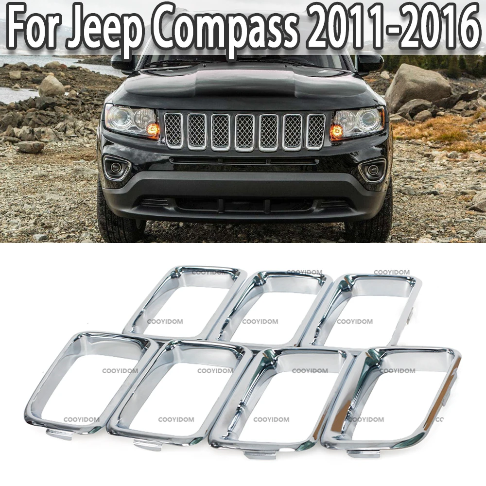 

K-Car Front Bumper Central Grill Cover Trim Replaced Racing Grille Grilles For Jeep Compass 2011 2012 2013 2014 2015 2016