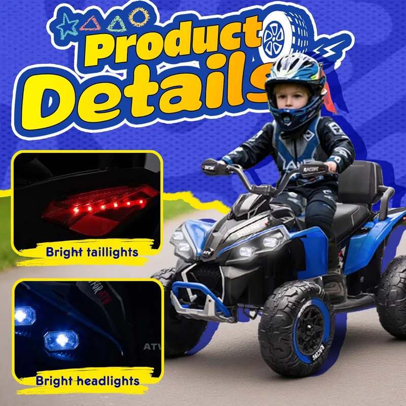 Voitures jouets électriques pour enfants, contrôlées par parents, avec commutation à grande et basse vitesse, motos pour enfants avec histoires anglaises