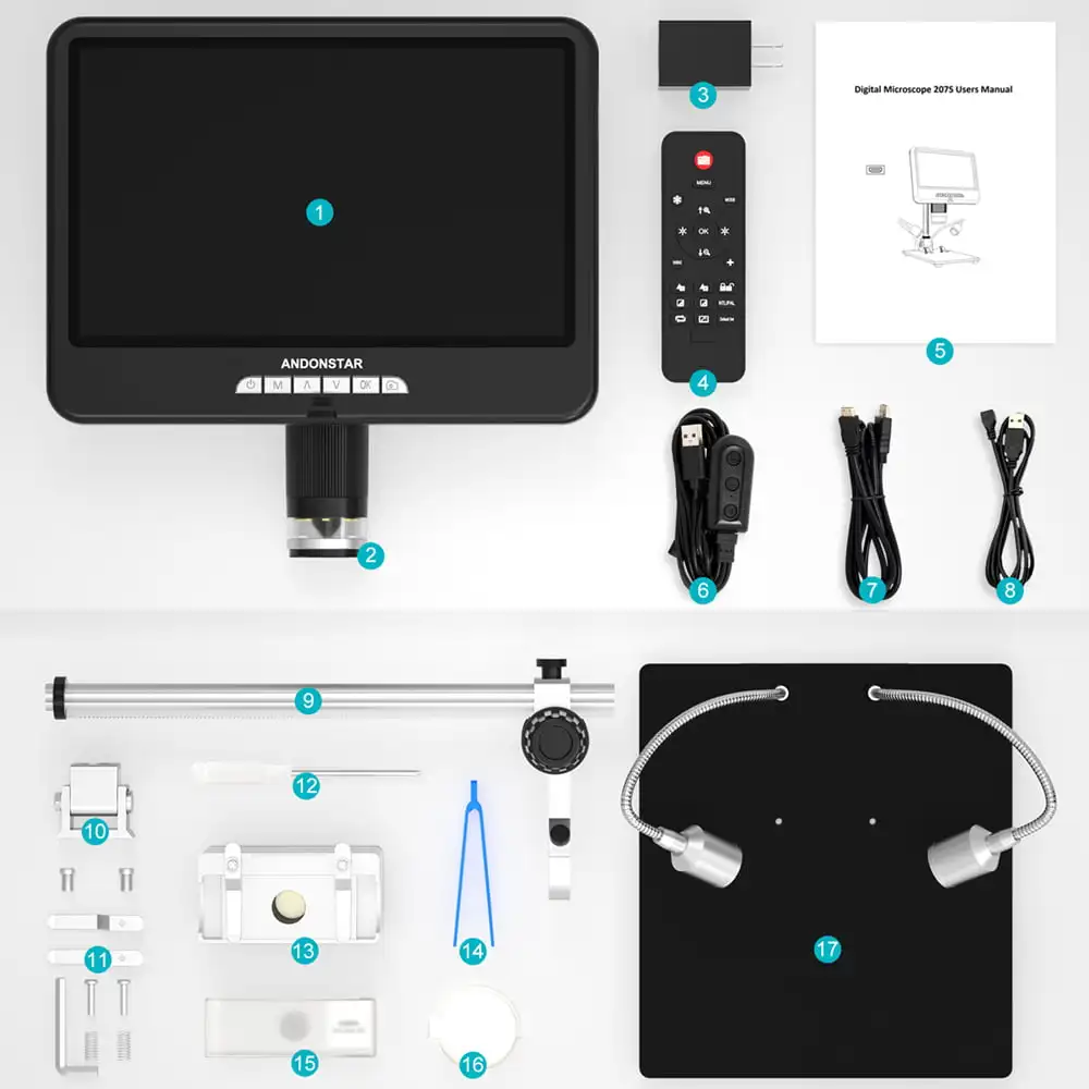 Andonstar 10 Cal UHD 2160P HDMI mikroskop cyfrowy AD207S 10Pro z długim obiekcie odległość do PCB lutowania mikroskop narzędzia