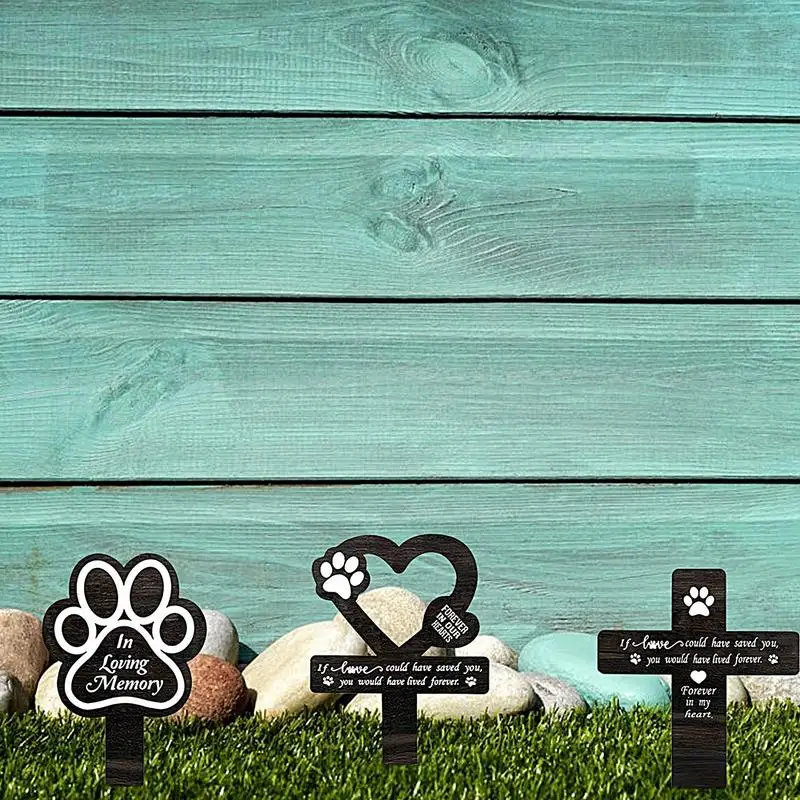 1Pc Dog Claw Shaped Pet Memorial Graves Markers Dog Cemetery Garden Stake Memorial Yard Decorations Pet Loss Outdoor Plaques