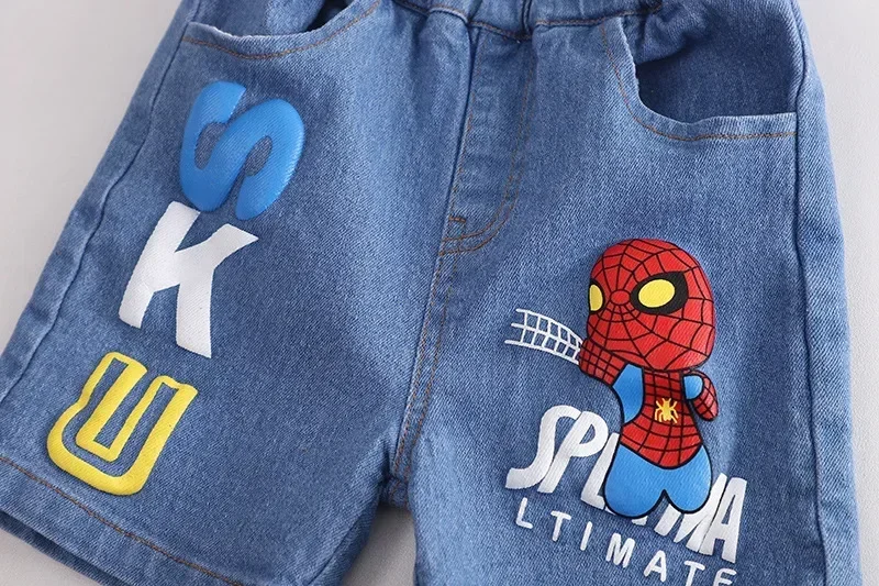 2024 Summer Baby Boys Spiderman t-shirt manica corta + Jeans set vestiti abbigliamento moda per bambini abiti abiti sportivi per bambini