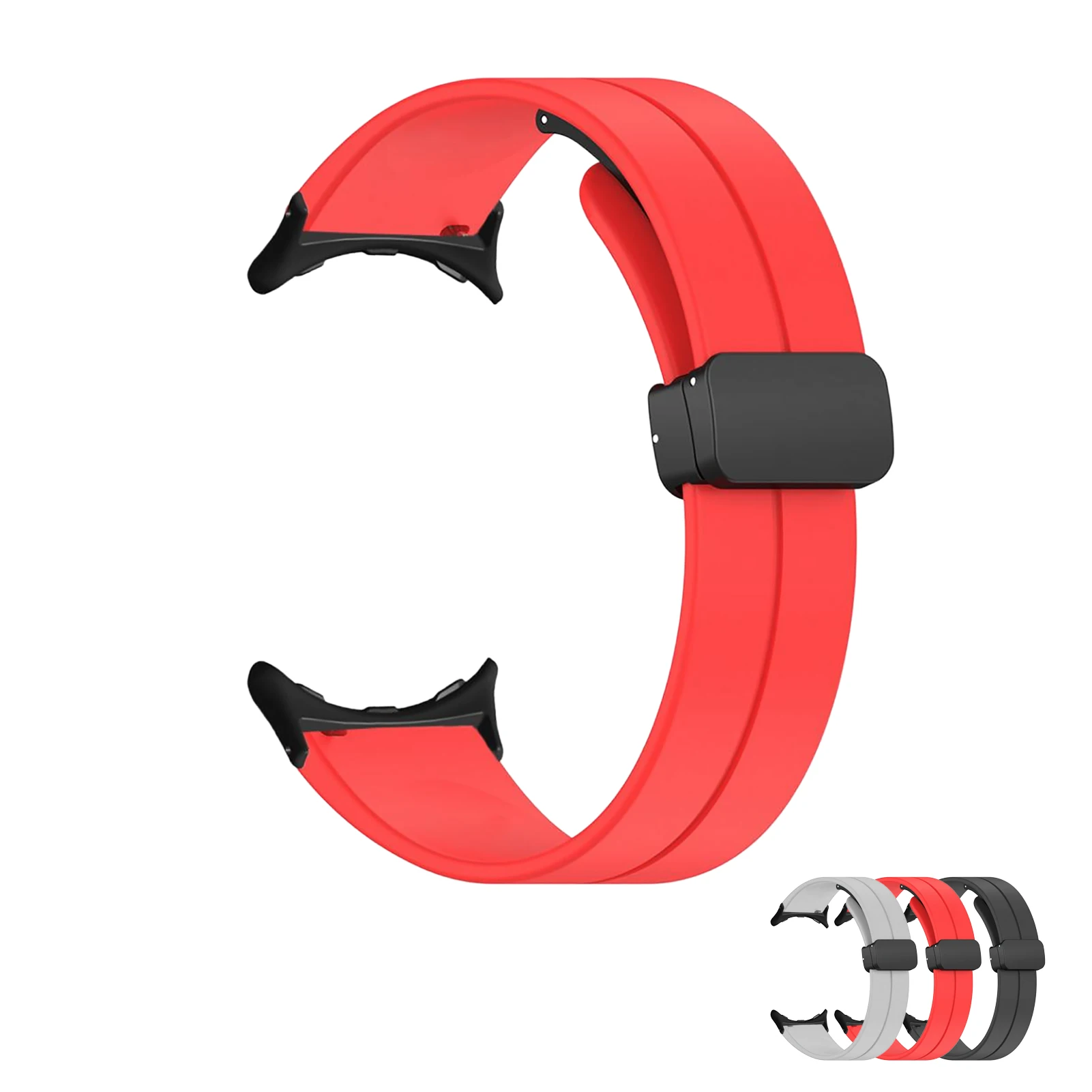 حزام ساعة اليد، حزام معصم مرن من سبائك السيليكون مع إبزيم مغناطيسي لجوجل بيكسل