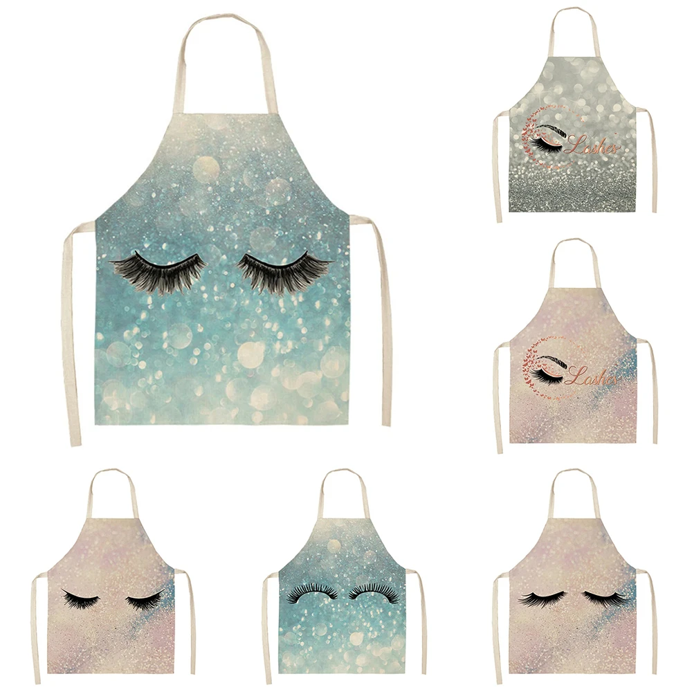 Eyebrow makeup pattern chef bib home kitchen cooking cooking apron sleeveless linen 68x55cm apron