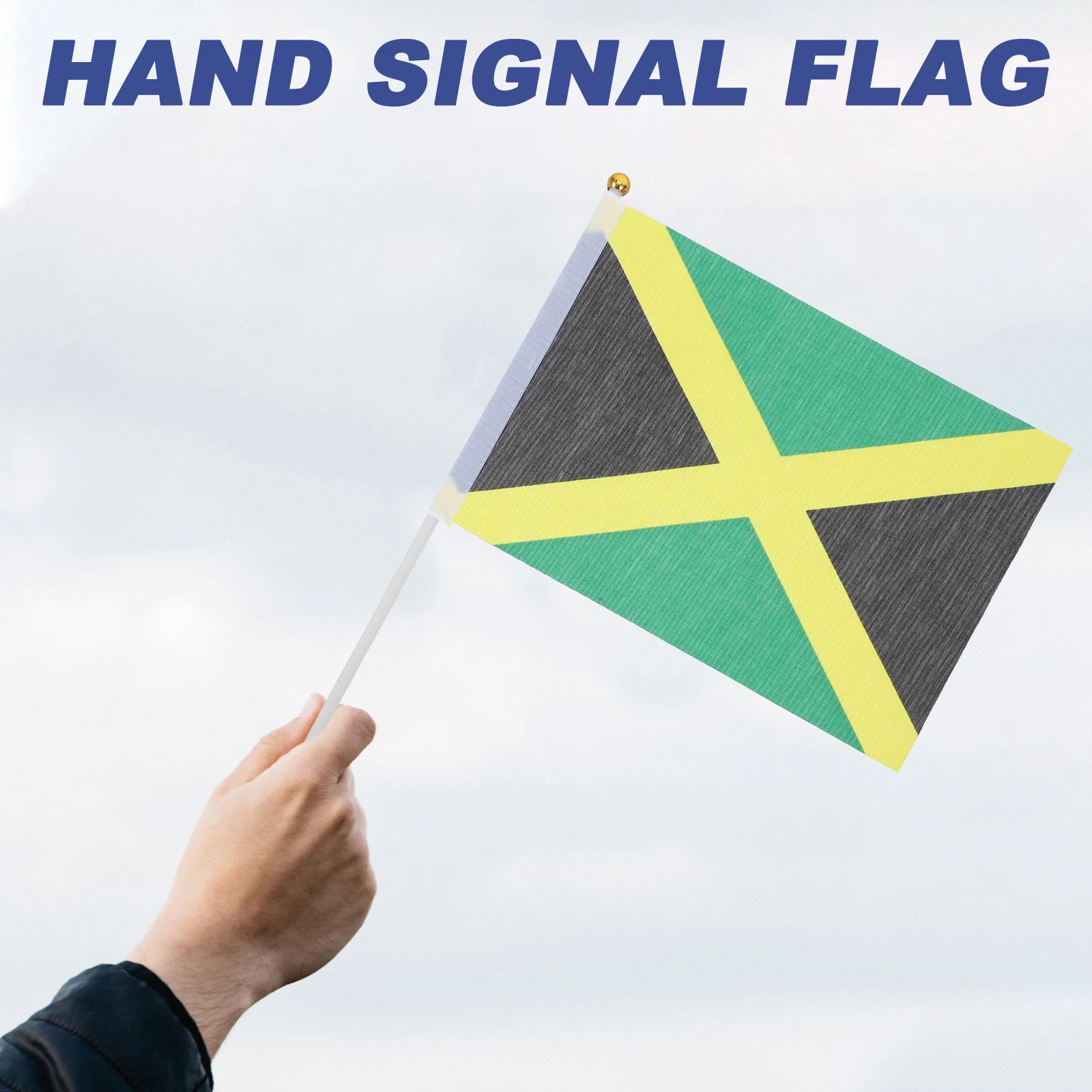 100 قطعة من أعلام جامايكا المحمولة، أعلام حفلات جامايكية صغيرة صغيرة على عصا للاحتفالات، علم جامايكا، حفلة جامايكية