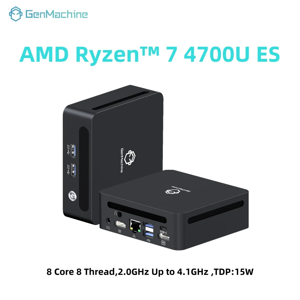 GenMachineミニPC 4700U ES CPU 3.8GHz 8コア 8スレッド 15W Windows 11 Ryzen DDR4 WiFi6 ゲーミングPC DIY ゲーミングコンピューター