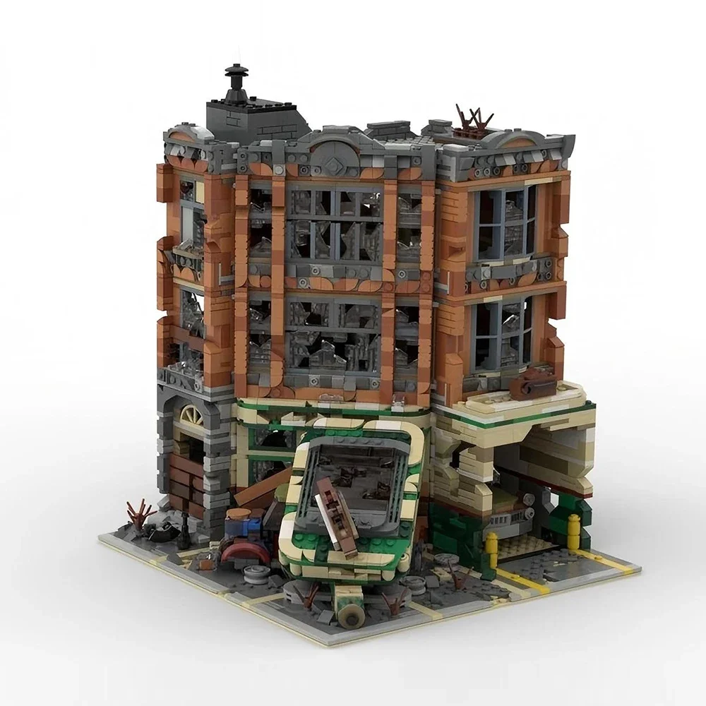 

MOC Creative, полная галерея Doomsday, угловой гараж, модульная модель, строительные блоки, архитектурная головоломка, сделай сам, сборная игрушка, подарок для ребенка