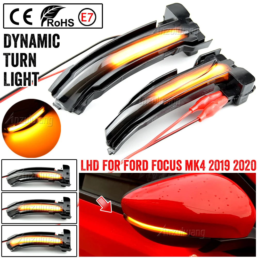 

For Ford Focus 4 MK4 LED Dynamic Turn Signal Blinker Sequential Side Mirror Indicator Light 2019 2020