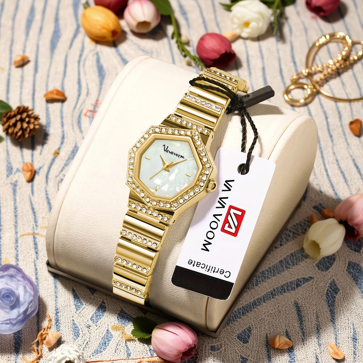 

Великолепные женские часы, модные часы со стразами из розового золота, оригинальные кварцевые часы из нержавеющей стали, повседневные женские деловые часы