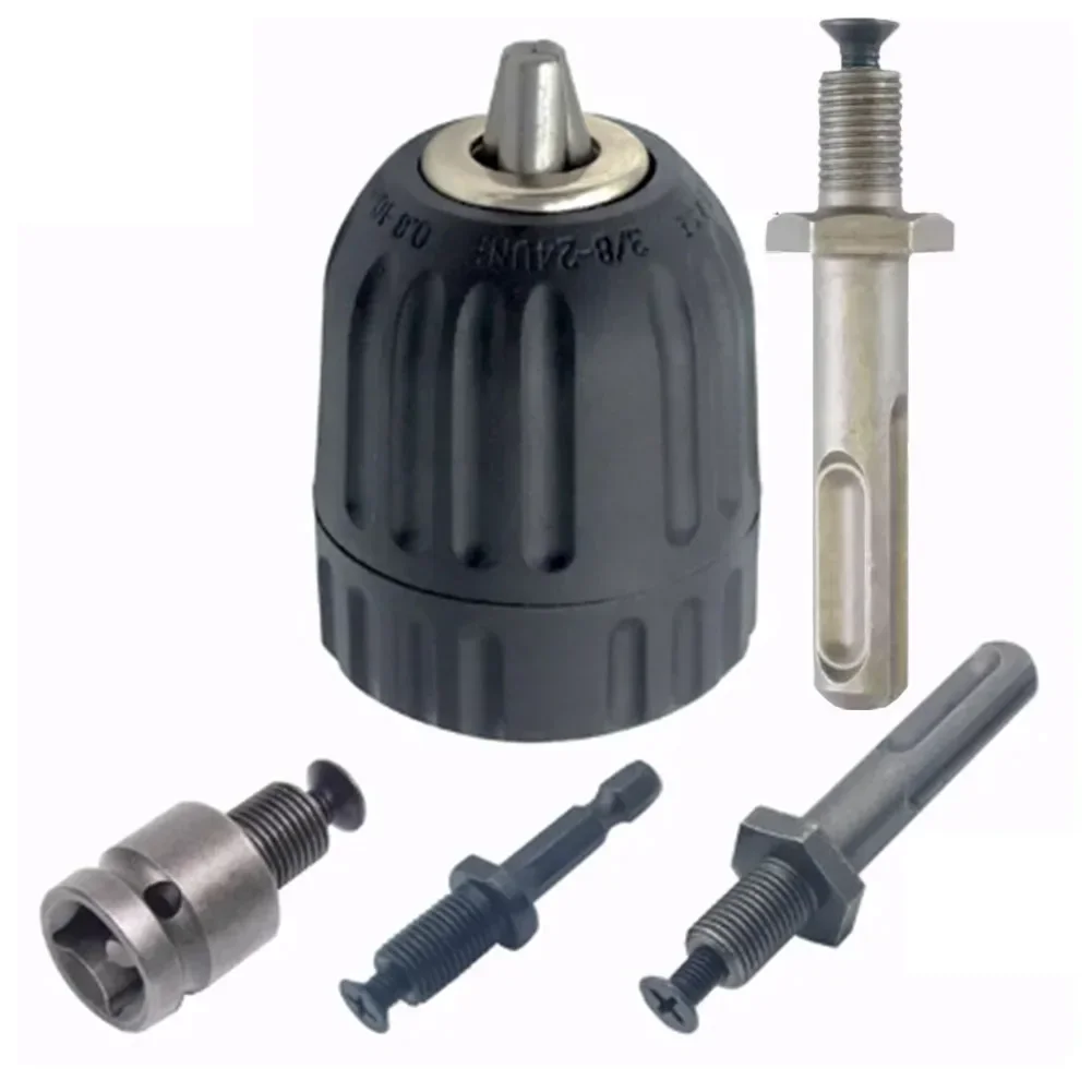 Enhanced Performance Keyless Drill Chuck Adapter 38 24UNF Shank 14 Hex 5PCS 0 810mm Easy to Attach and Release
