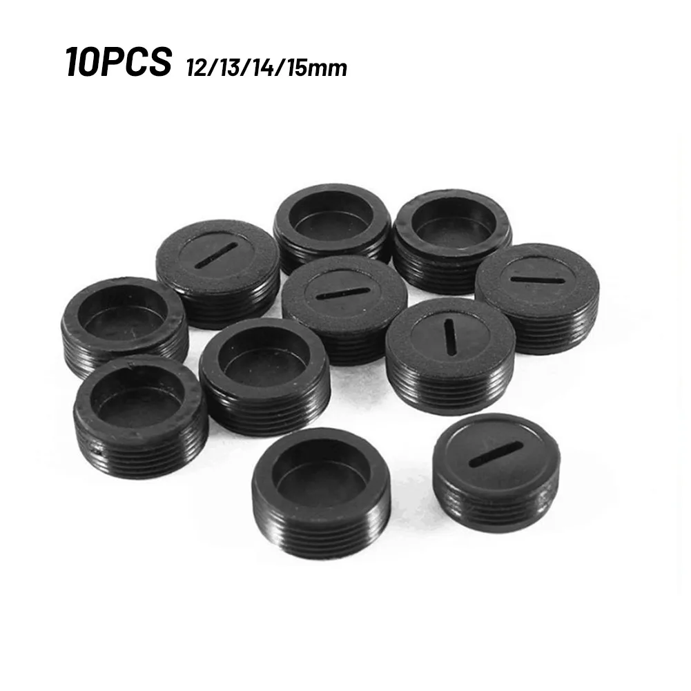 10 Buah 12/13Mm Tutup Penyangga Sikat Karbon Penutup Sikat Plastik Hitam Tutup Penyangga Sikat Karbon Sekrup untuk Bor Listrik Penggiling Sudut