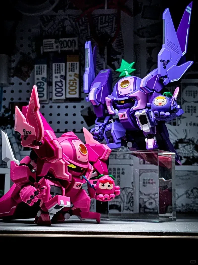 In Stock Yi Li Chuang Wan Fruity Robo Peach Surfer Turbo Grape Berry Hunter Assembling Model Toys Fruit Combo Peach Grape