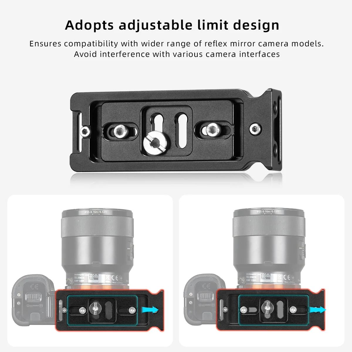 Fanaue aluminium l-förmige schnell wechsel platte vertikaler halter universal slr kamera arca-swiss für nikon sony canon fujifilm – Detail 5