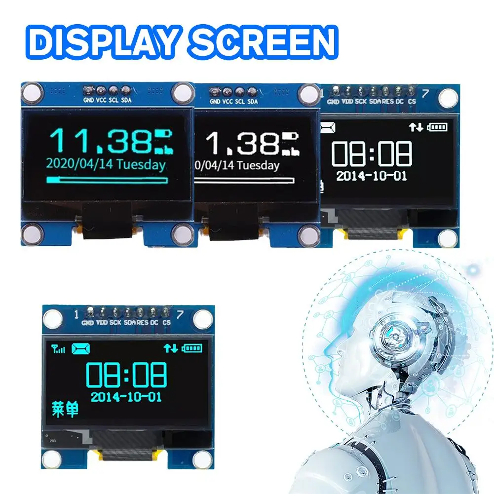 

OLED Module 1.3 inch Display Module White/Blue 128X64SPI/IIC I2C 1.3 LED Inch OLED Color Module Communicate Display LCD I2O1