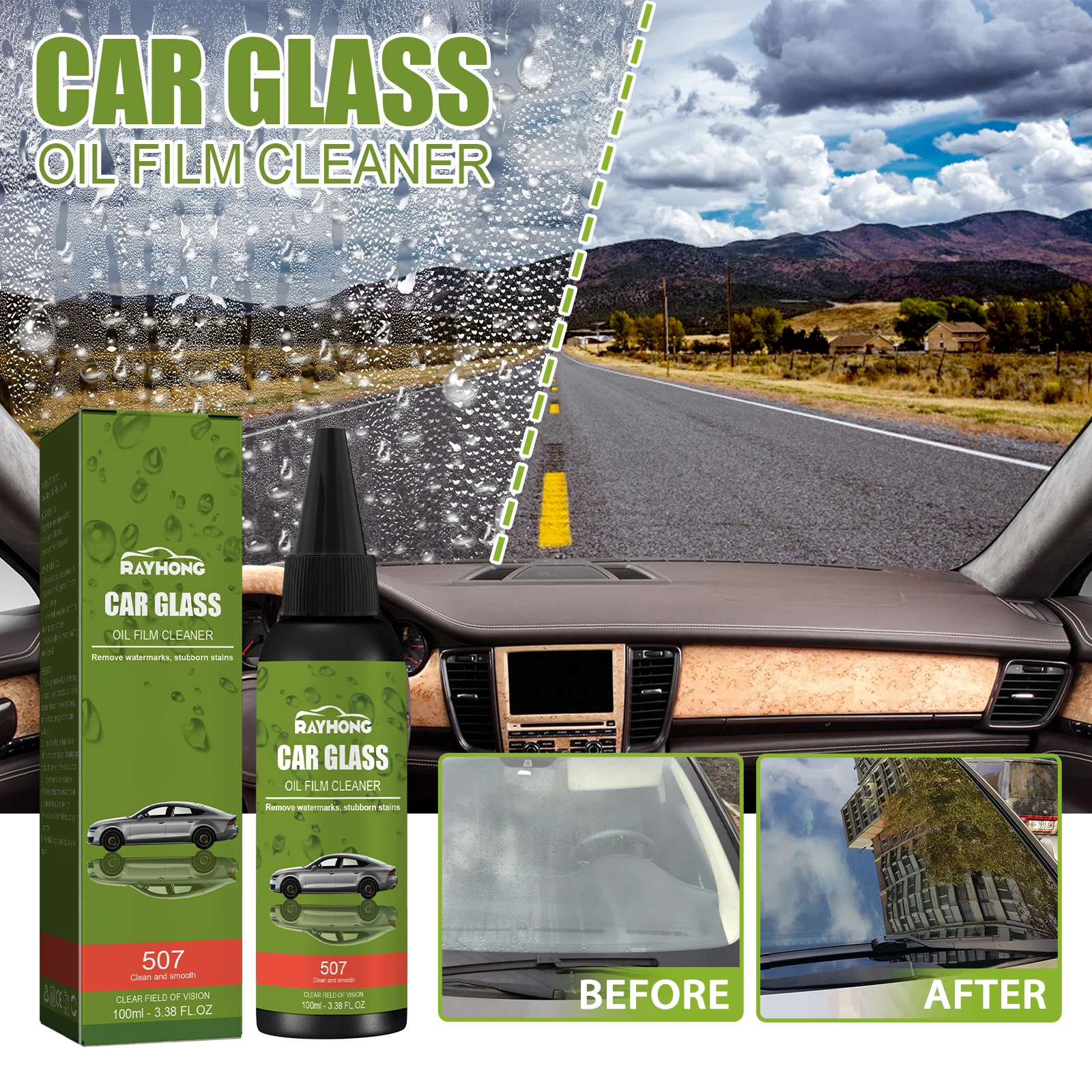 

Car Glass Cleaner Deep Shine Auto Oil Fil Restorer Car Long lasting Windshield Cleaner Liquid Vehicles Window Detailing Polish