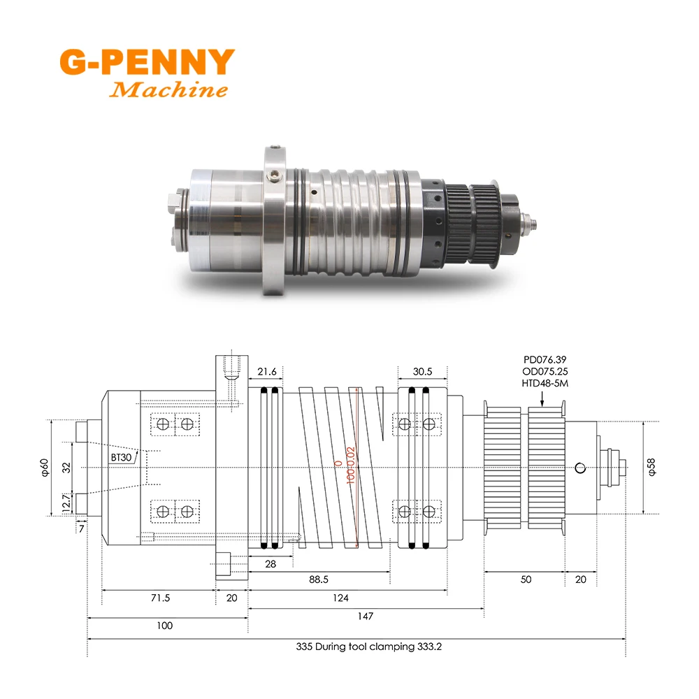 NEW! 3KW-5.5KW Water cooled BT30 Spindle CNC router milling machine 10000rpm 4pcs ceramic bearings