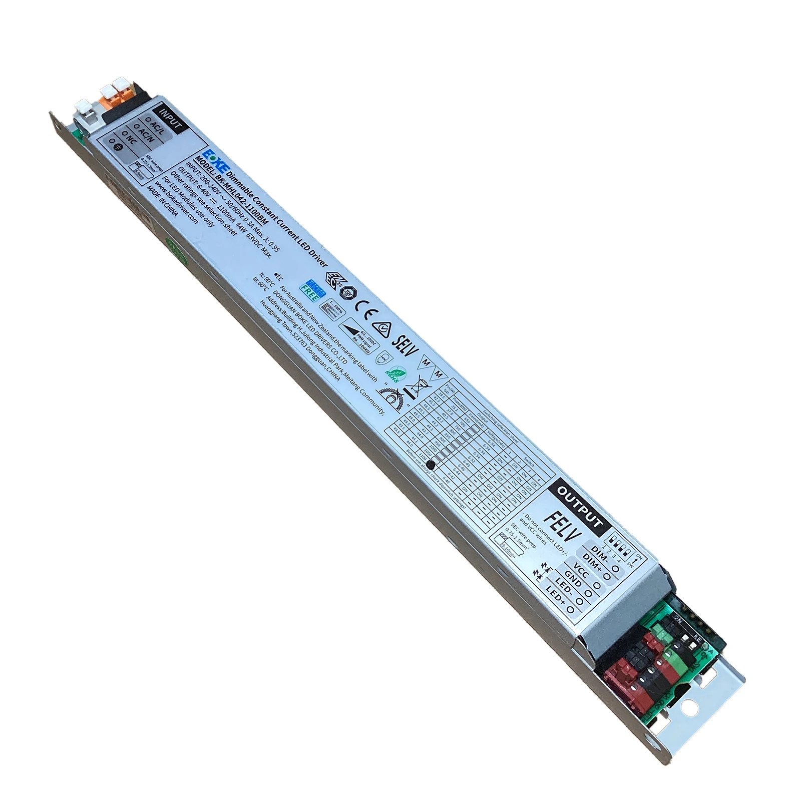 

1-10V LED Driver CC 650-1100mA DIP-switch Linear Dimmable LED Tranformer with PWM Signal RX Dimming for Office Shop Industrial