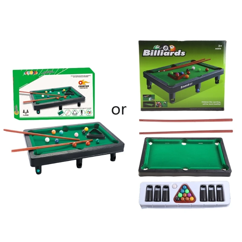 Mini Pool Table Tabletop Desktop Billiards Snooker Game with 2 Sticks & Balls Home Office Desk Stress Relief Board Games R66E