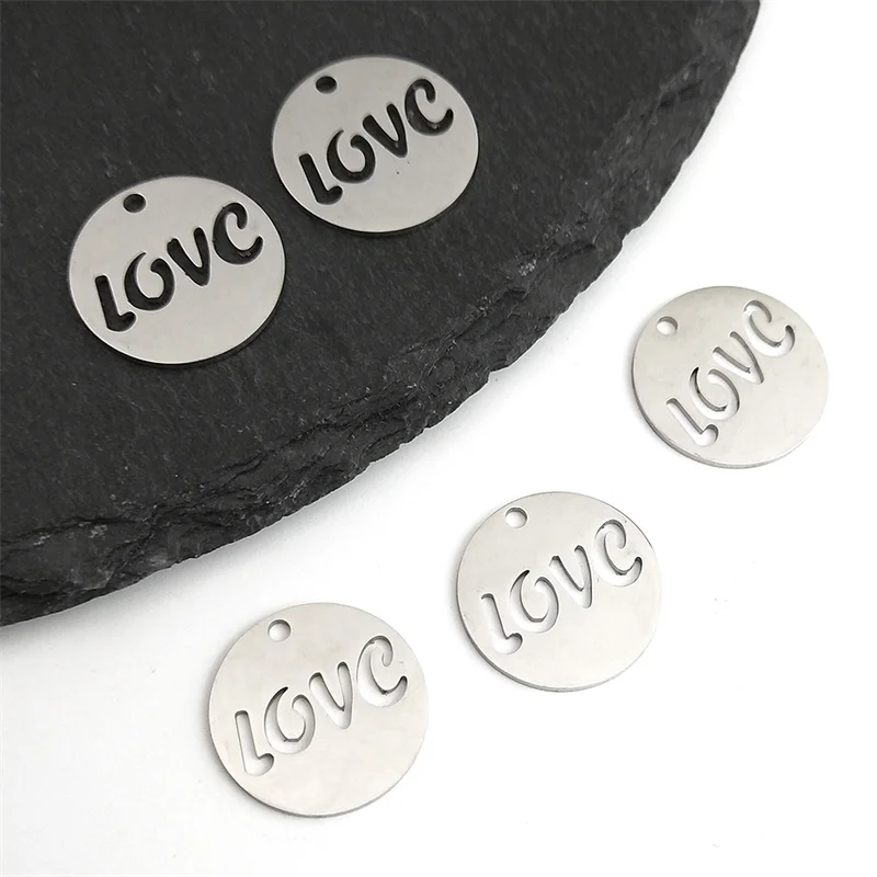 

5PCS LOVE Letter Couple Gift DIY Charm Pendant Necklace/Bracelets for Women Girlfriend Silver Color Wedding Jewelry Making 1701