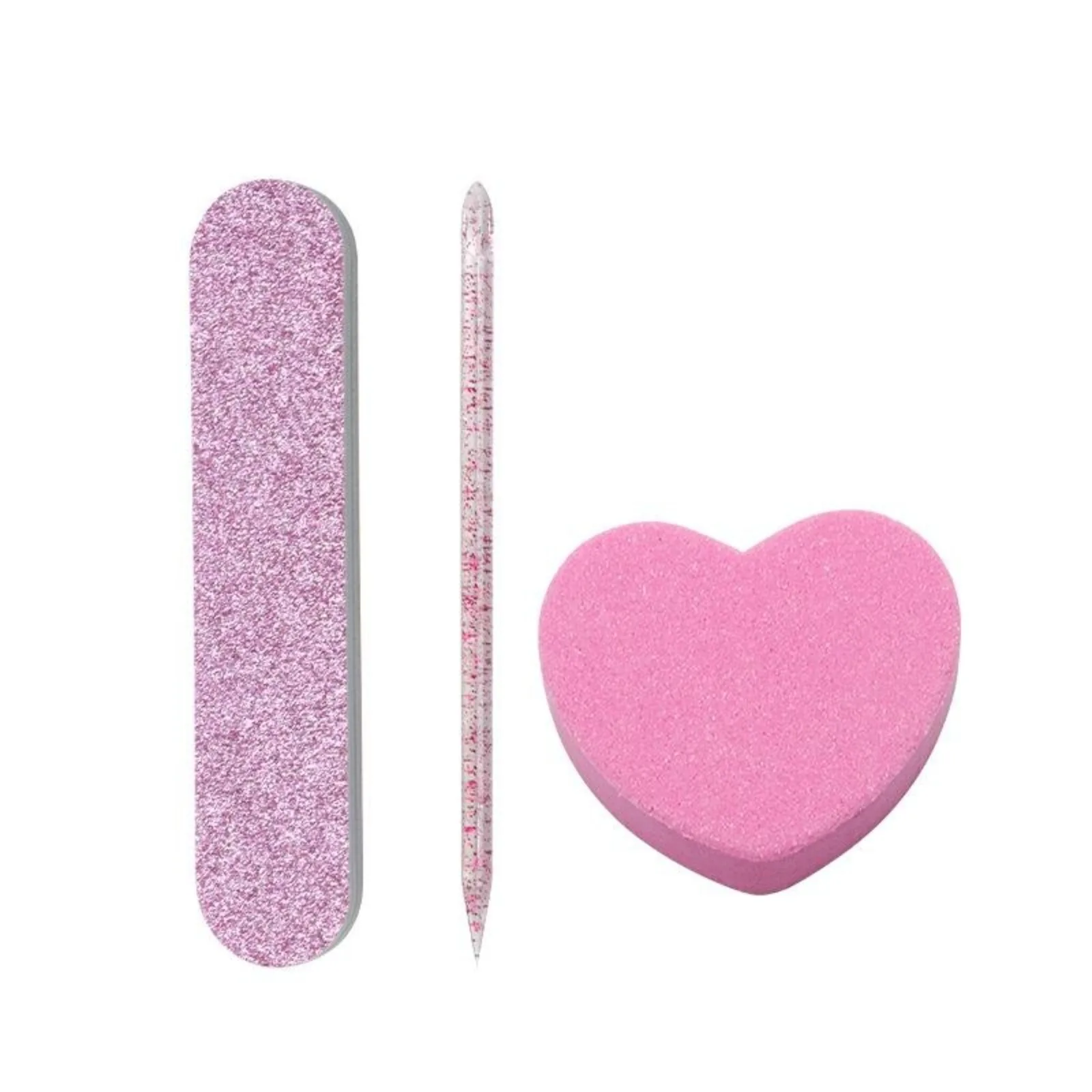 Professional Nail Files Buffers Crystal Stick/Heart Sponge/Double Side Polishing File Nails Art Tools