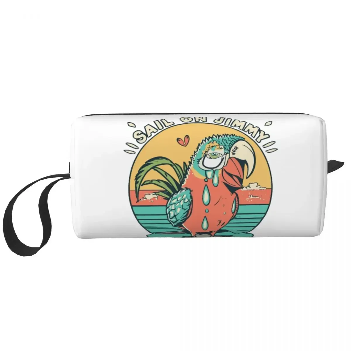 Sail On Jimmy Buffett Makeup Bags Parrothead Large Capacity Cosmetic Bag Fashion Travel Makeup Organizer Case