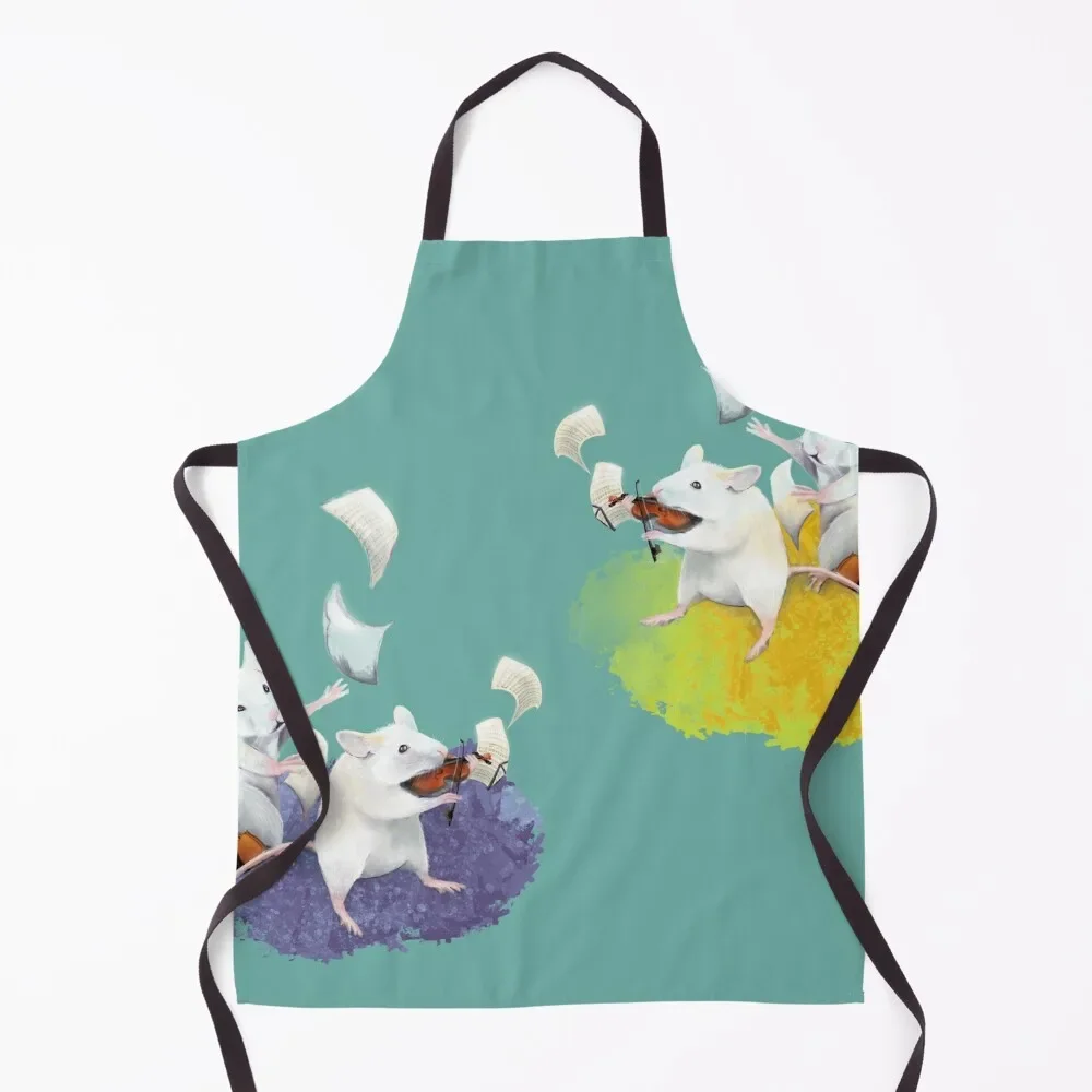 

Violin mice Apron for home useful pieces kitchen girl Household Items Apron