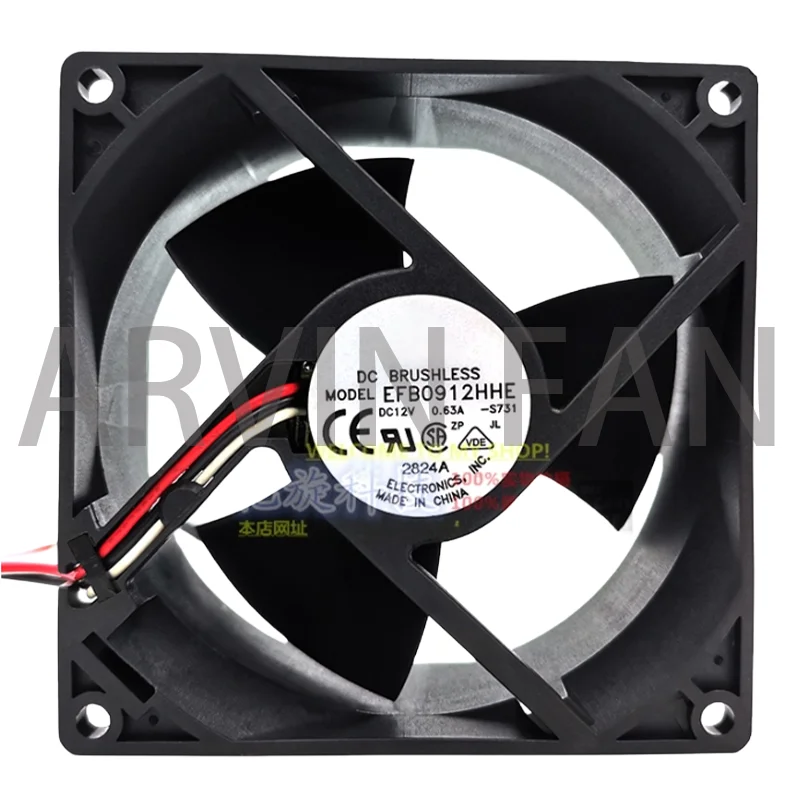 

EFB0912HHE 9 см, 12 В, 0,63 А, вентилятор с высоким объемом воздуха, шариковый охлаждающий вентилятор с регулируемой частотой