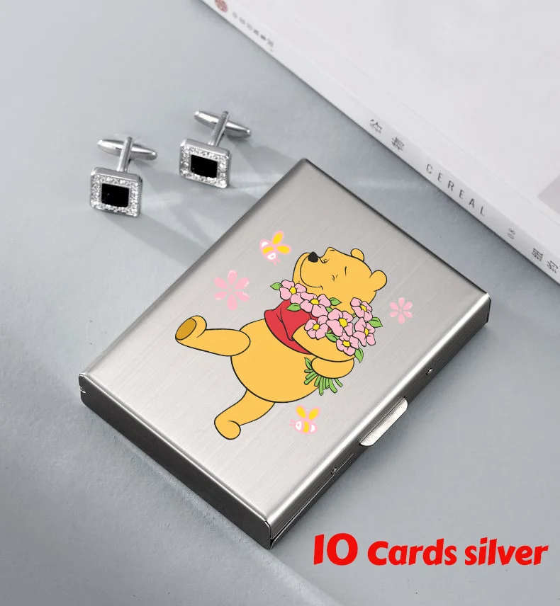 Winnie Anti-Scan RFID 10 kaarten Aluminium metalen creditcardhouder Slanke blokkerende portemonnee-etui Bescherming voor visitekaartjes