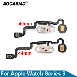 Aocarmo For Apple Watch Series 6 40mm 44mm Series6 Power On Off  With Mic Phone Flex Cable Replacement Parts