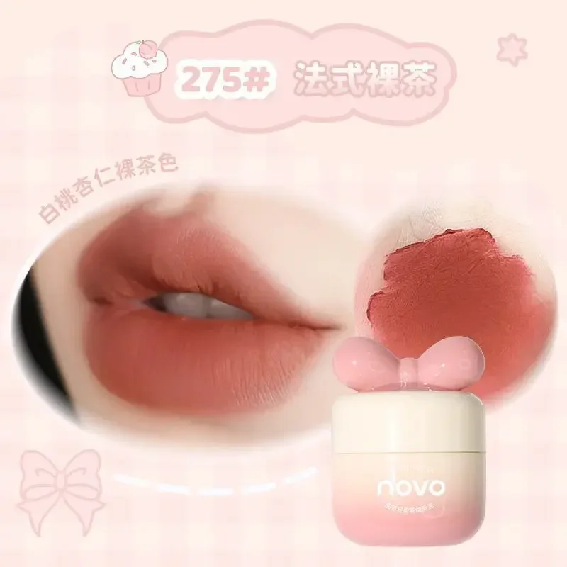 NOVO Lip Clay impermeable a prueba de sudor duradero no pegajoso mate lápiz labial liso blanco no se decolora brillo de labios maquillaje al por mayor caliente