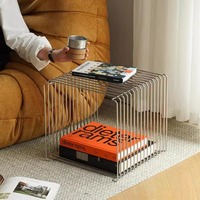 Nordic Side Table Light Luxury Window Storage Bookshelf Floor Mounted Wall Mounted Bedside Table Sofa Corner Table Home Decor