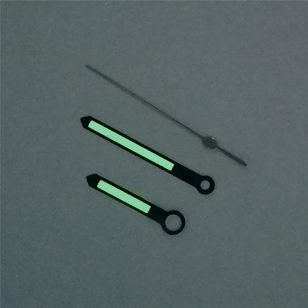 Puntatore lancette dell'orologio luminoso verde per movimento NH35/NH36/4R/7S modificato aghi a 3 pin accessori per orologi