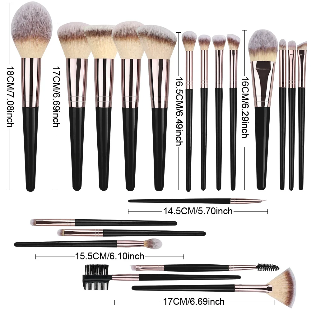 Makeup Brush Set 10/15/18/20Pcs Premium Foundation Synthetic Powder Concealers Eyeshadows Makeup Brushes Face Cosmetic Kit Gift