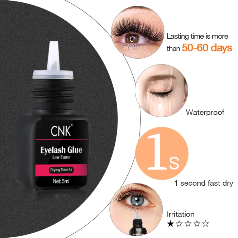 CNKESS brand logo Eyelash Glue Eyelash Extension Glue Private Label Certified Eyelash Extension Glue 0.5s dry fast dry