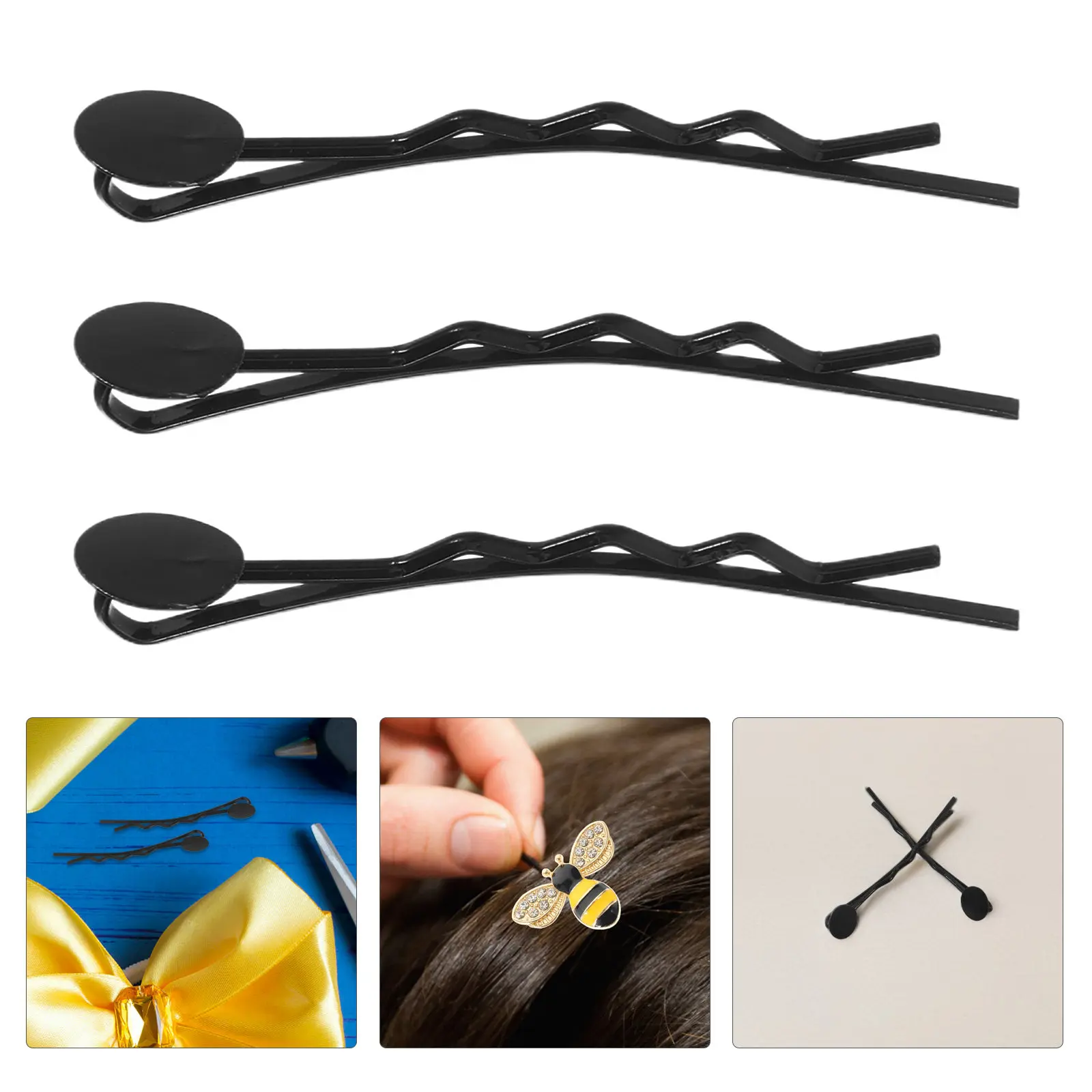 

100Pcs Hair Pins Bobby Clips Non-Slip Curved Black Super Grip French Hair Styling Clips for Bangs Hairdresser Accessories