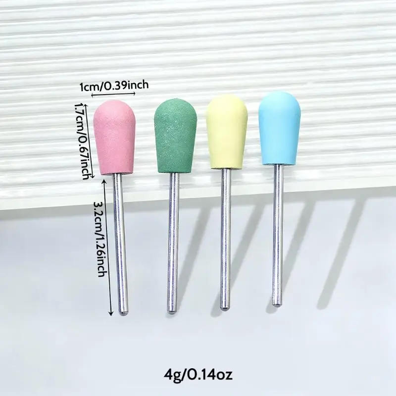 네일 아트 실리콘 그라인딩 헤드 안전하고 빠른 샌딩 폴리싱 네일 드릴 비트 전동 그라인더 로터리 버 헤드 큐티클