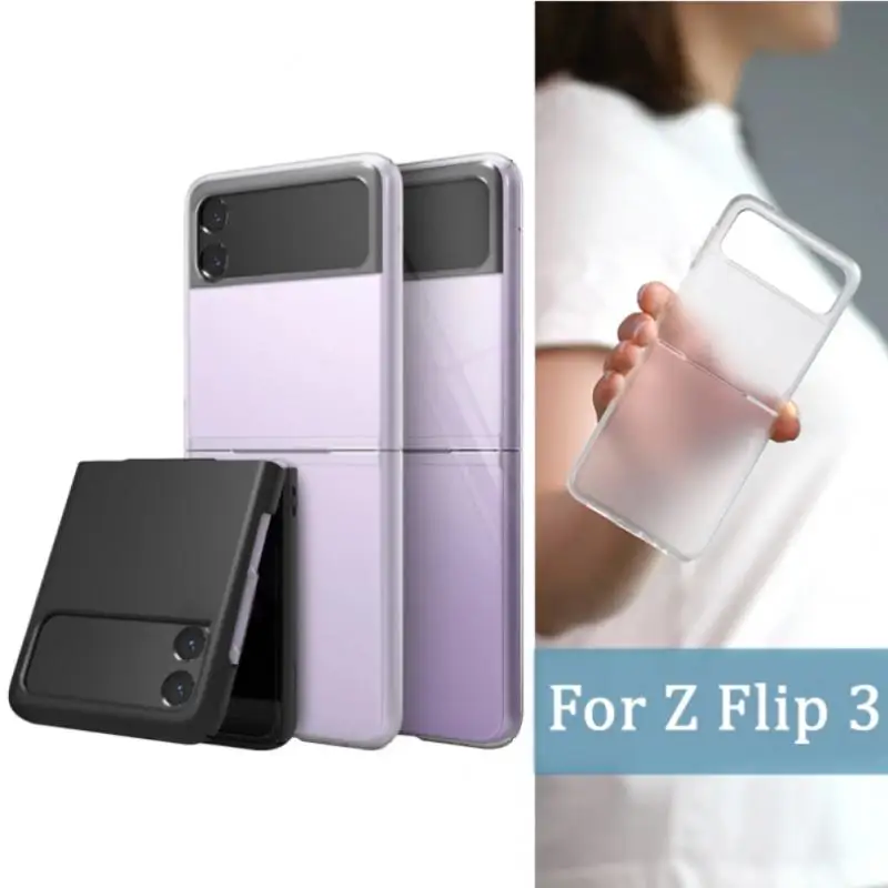 1pc Transparent Protective Cover For Galaxy Z Flip 3 5G Case Hard PC Shockproof Back Bumper Shell For Samsung Galaxy Z Flip Case