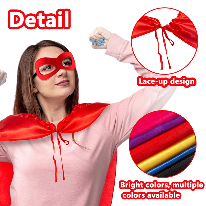 Superhero Capes And Masks For Adults Bulk Men Women Super Hero Costume Halloween Dress Up Party