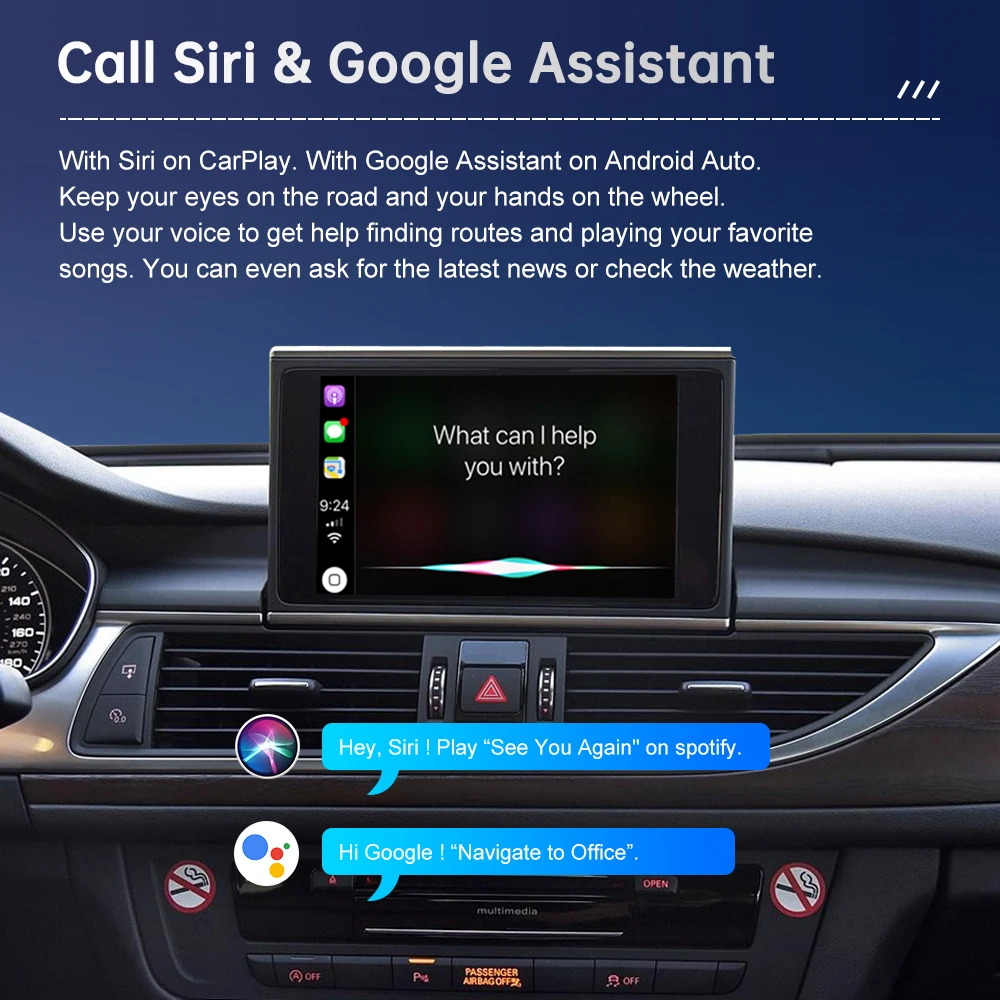 Road Top Wireless CarPlay for Audi A6 C6 A7 C7 S6 S7 2012-2018 Android Auto with AirPlay Mirror Link Car Play Functions