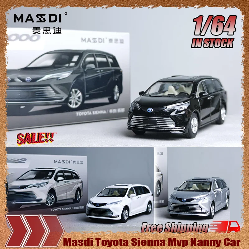 

New Stock 1:64 Toyota Sienna Home Mvp Series Simulation Alloy Micro Diecast Integrated Car Model Customization Toy Gift Ornament
