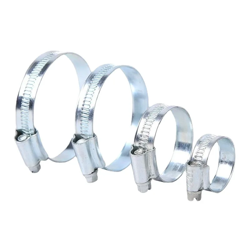 10-460mm 1-10pcs British Type Hose Clamps Galvanized Steel Water Pipe Clips Zinc Plated Steel Fire Hose Clamp